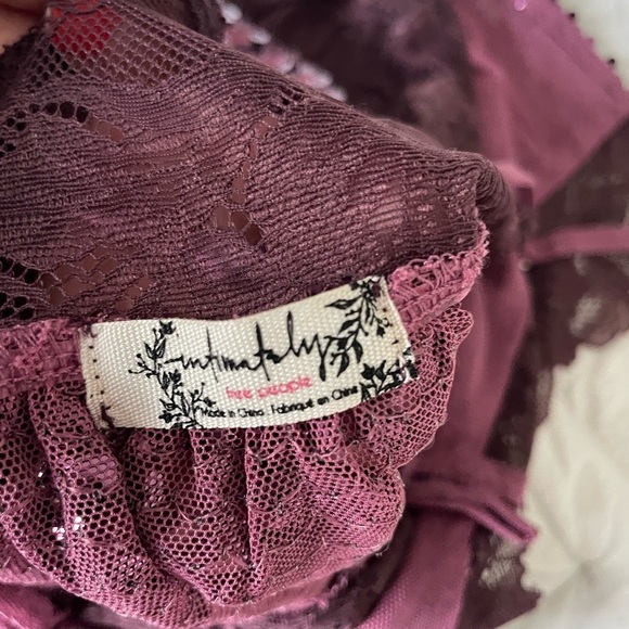 Free People burgundy right rhythm sequin mesh crop top - Picture 11 of 12